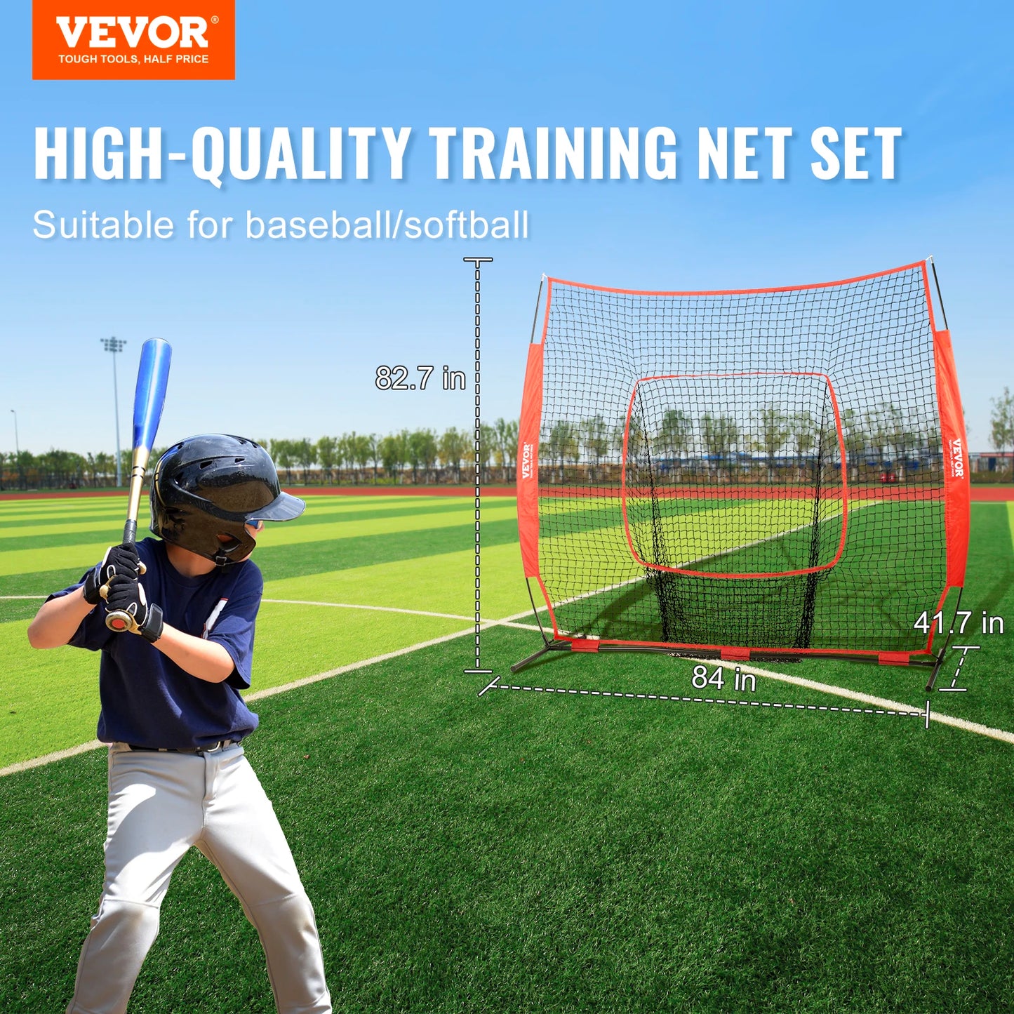 VEVOR 7'x7' Portable Training Practice Net