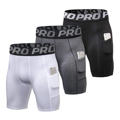 Men's Compression Gym Shorts with Pocket