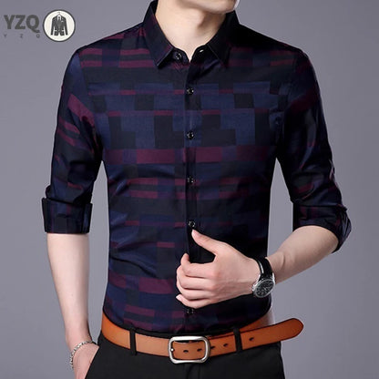 Men's Casual Business Long Sleeve Shirt