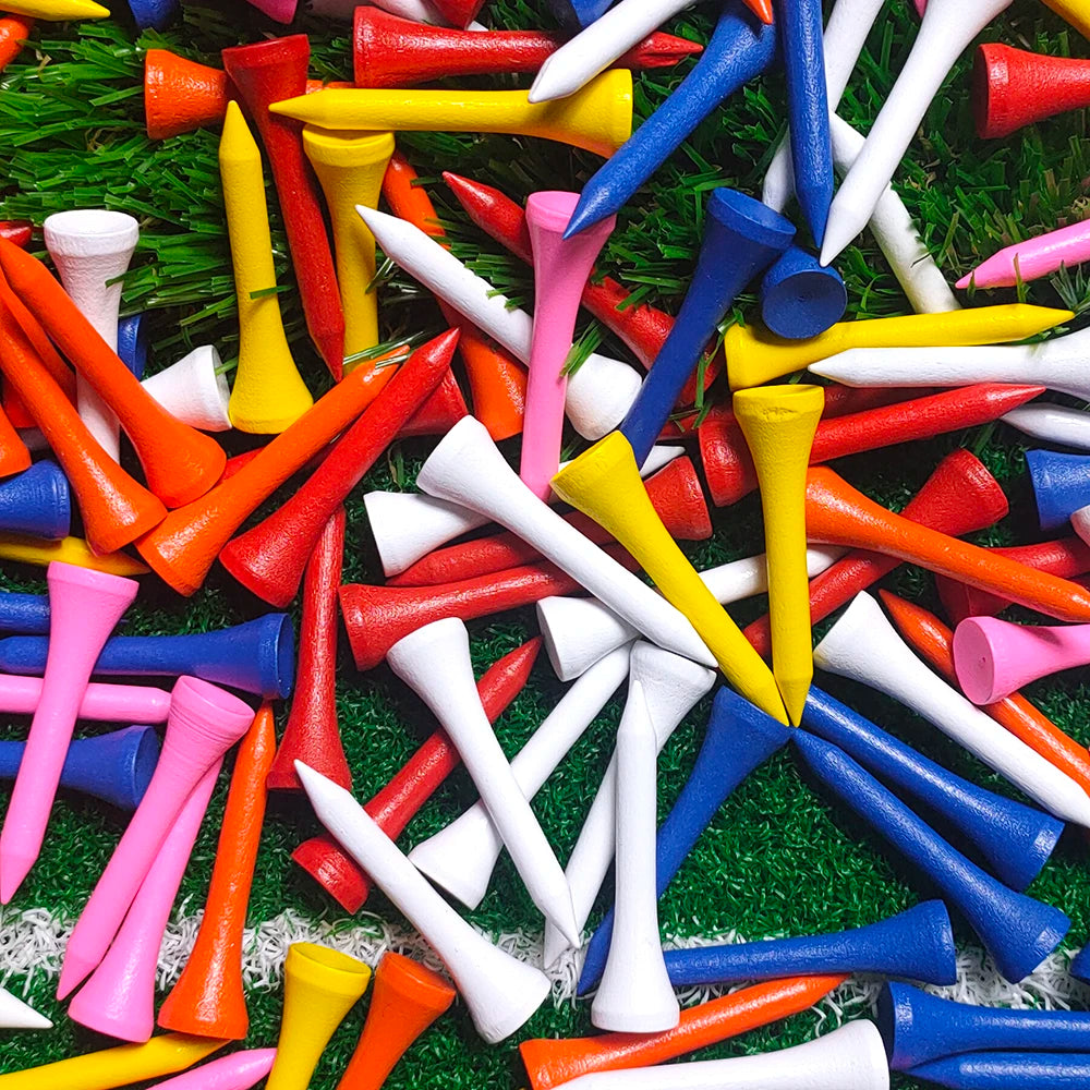 Mixed Color Wooden Golf Tees (100pcs)