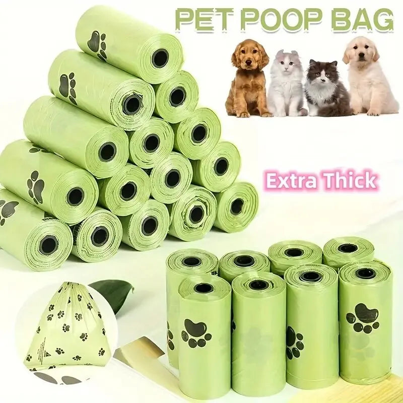 Thick Leak Proof Dog Poop Bags (240pcs/16 Rolls or 160pcs/8 Rolls)