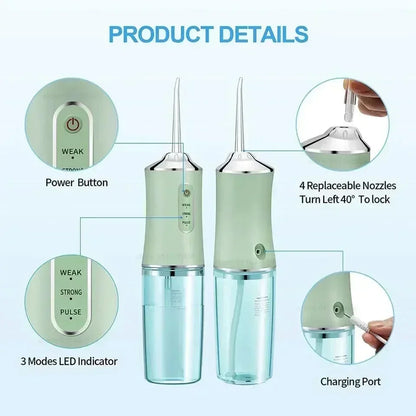 Oral Jet Water Flosser USB Rechargeable (220ml / 3 Modes)