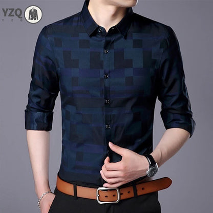 Men's Casual Business Long Sleeve Shirt