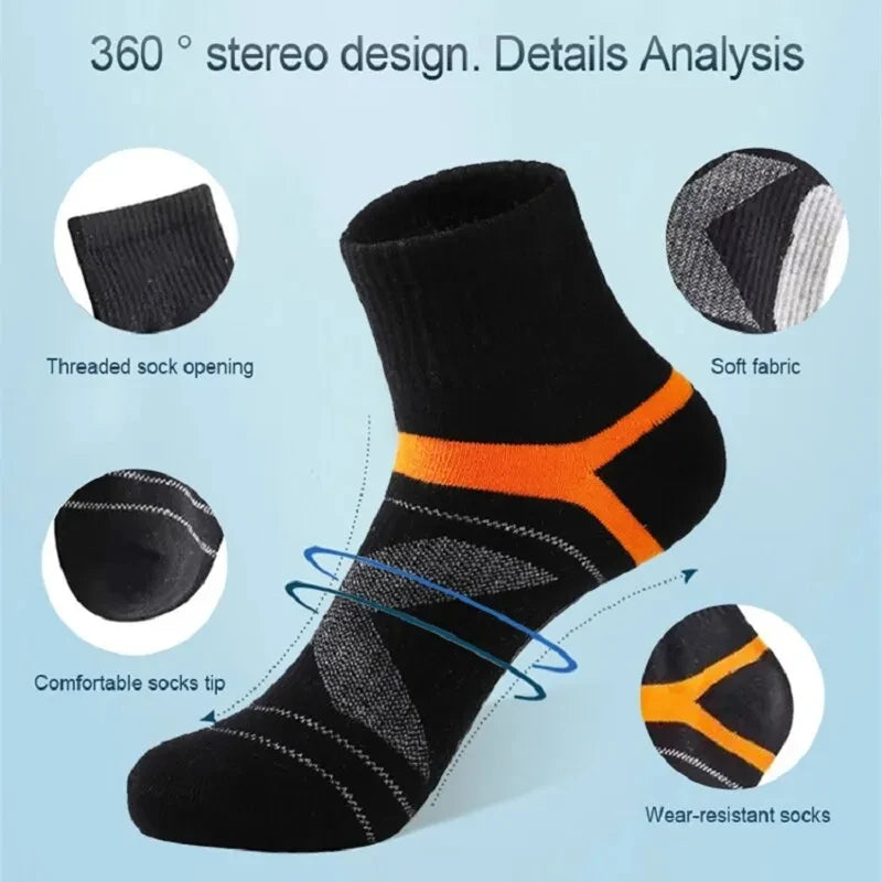 Men's Breathable Sweat Absorbing Compression Sport Socks (3 Pairs)