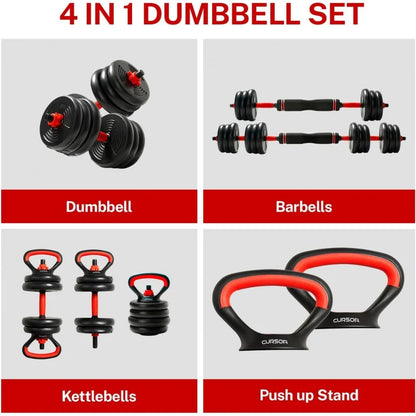 4-IN-1 Adjustable Dumbbell Set