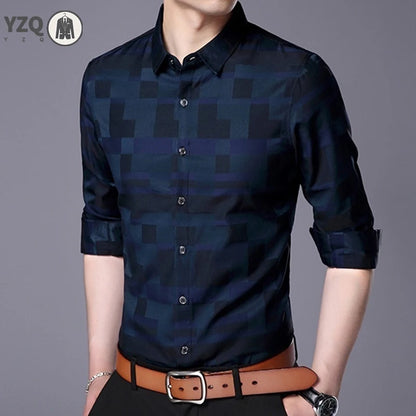 Men's Casual Business Long Sleeve Shirt