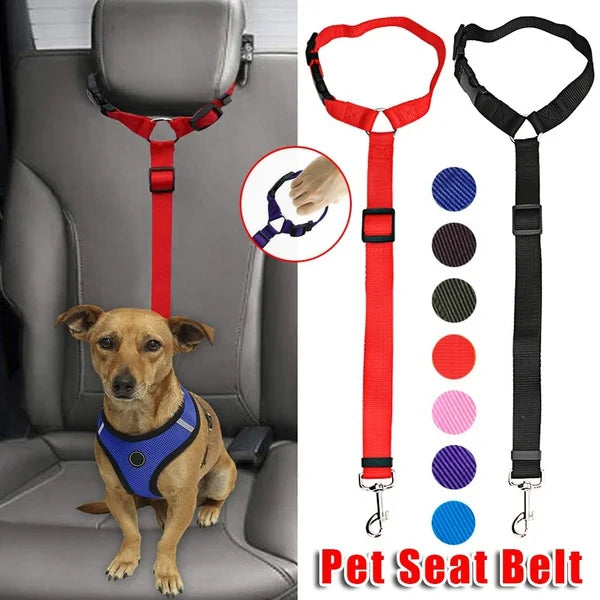 Adjustable Harness Safety Leash Dog Seat Belt (Adjustable From 45cm to 72cm)