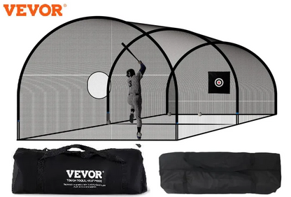 VEVOR Portable Heavy Duty Enclosed Batting Cage with Carry Bag (22'/33'/40')