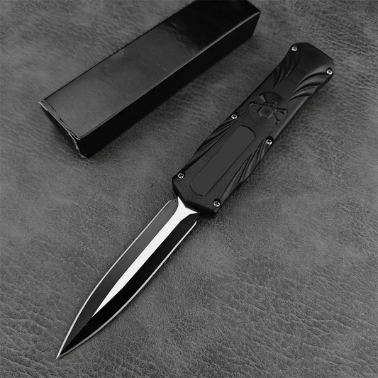 Survival Switchblade Button Pocket Knife with Nylon Fiber Handle